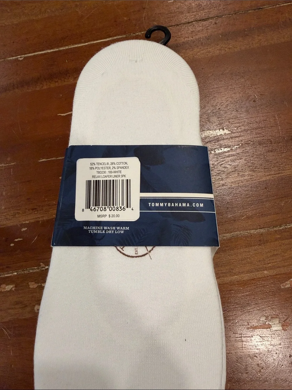 Tommy Bahama Men's No-Show Liner Socks - White (3 Pack)